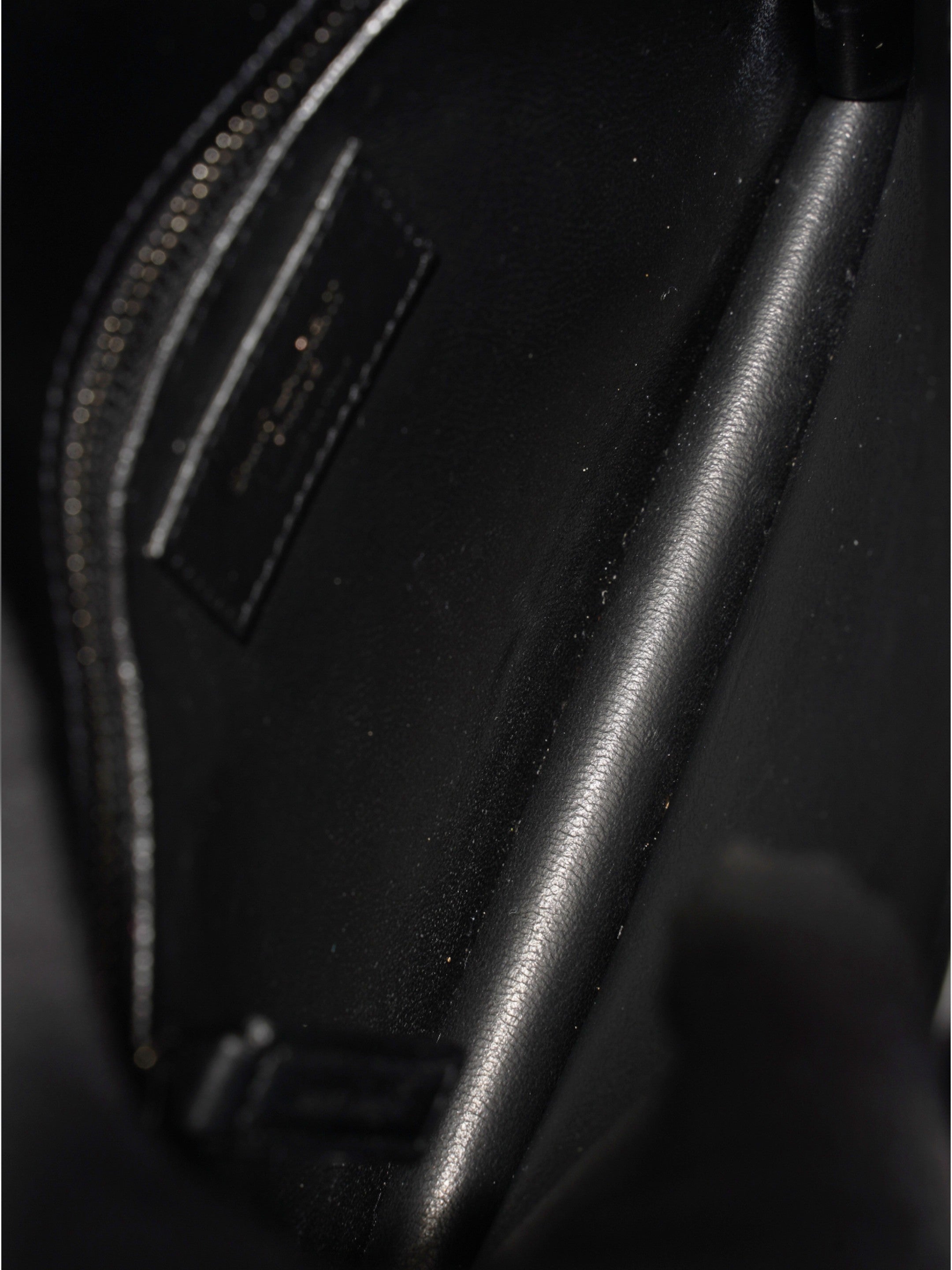 Saint Laurent Cassandra Chain Wallet Black Calfskin Leather