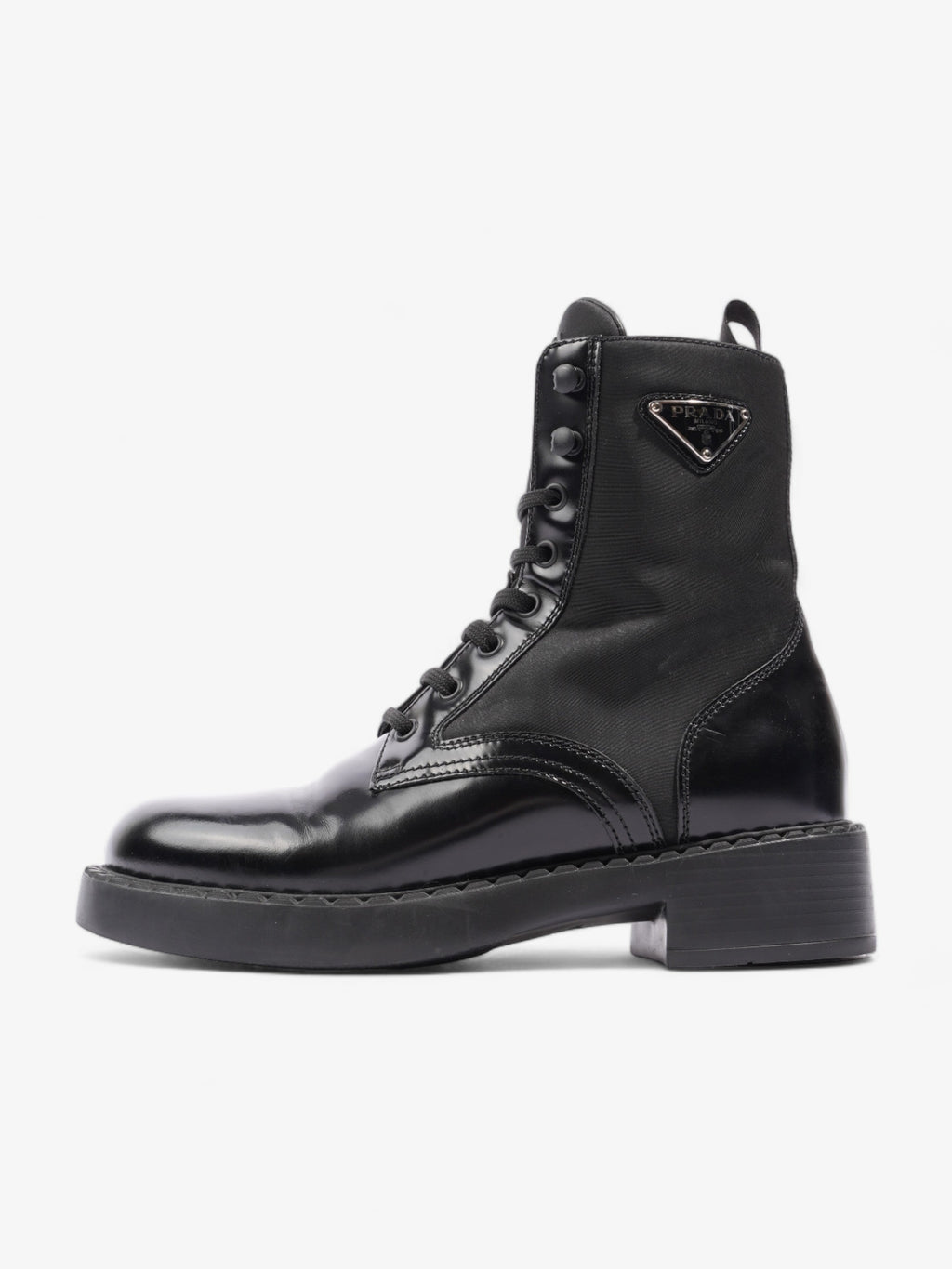 Prada Brushed-leather and Re-Nylon Boots Black Re Nylon EU 38 UK 5
