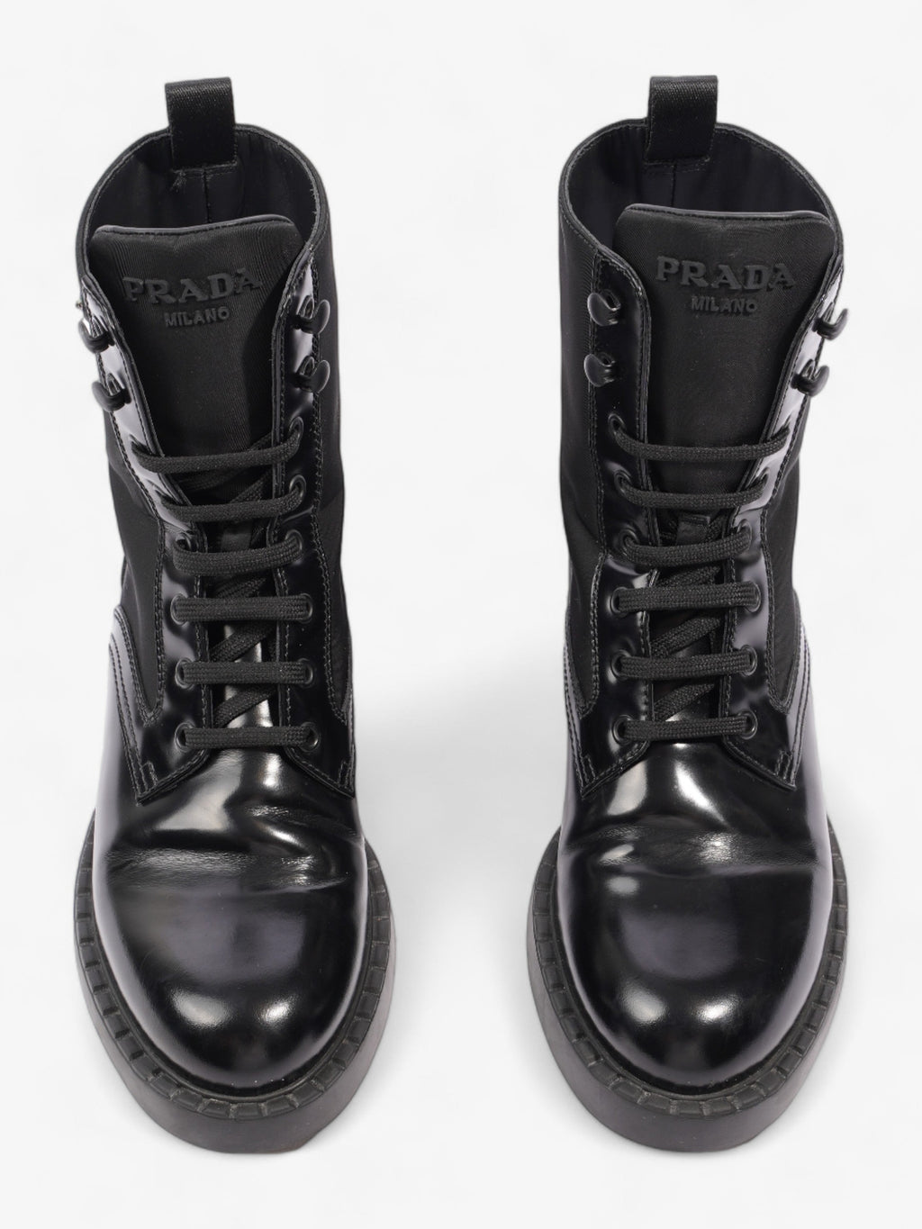 Prada Brushed-leather and Re-Nylon Boots Black Re Nylon EU 38 UK 5