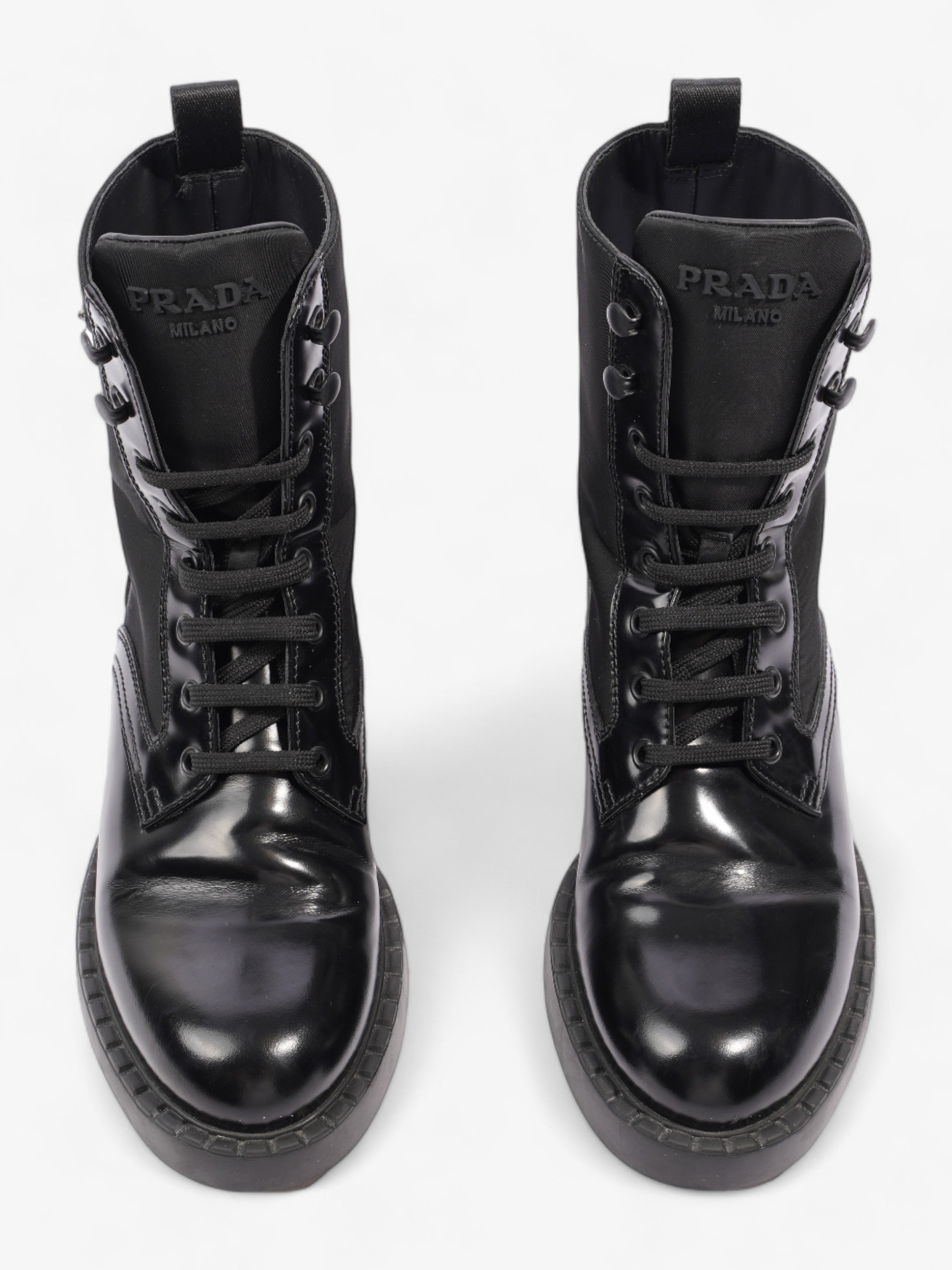 Prada Brushed-leather and Re-Nylon Boots Black Re Nylon EU 38 UK 5