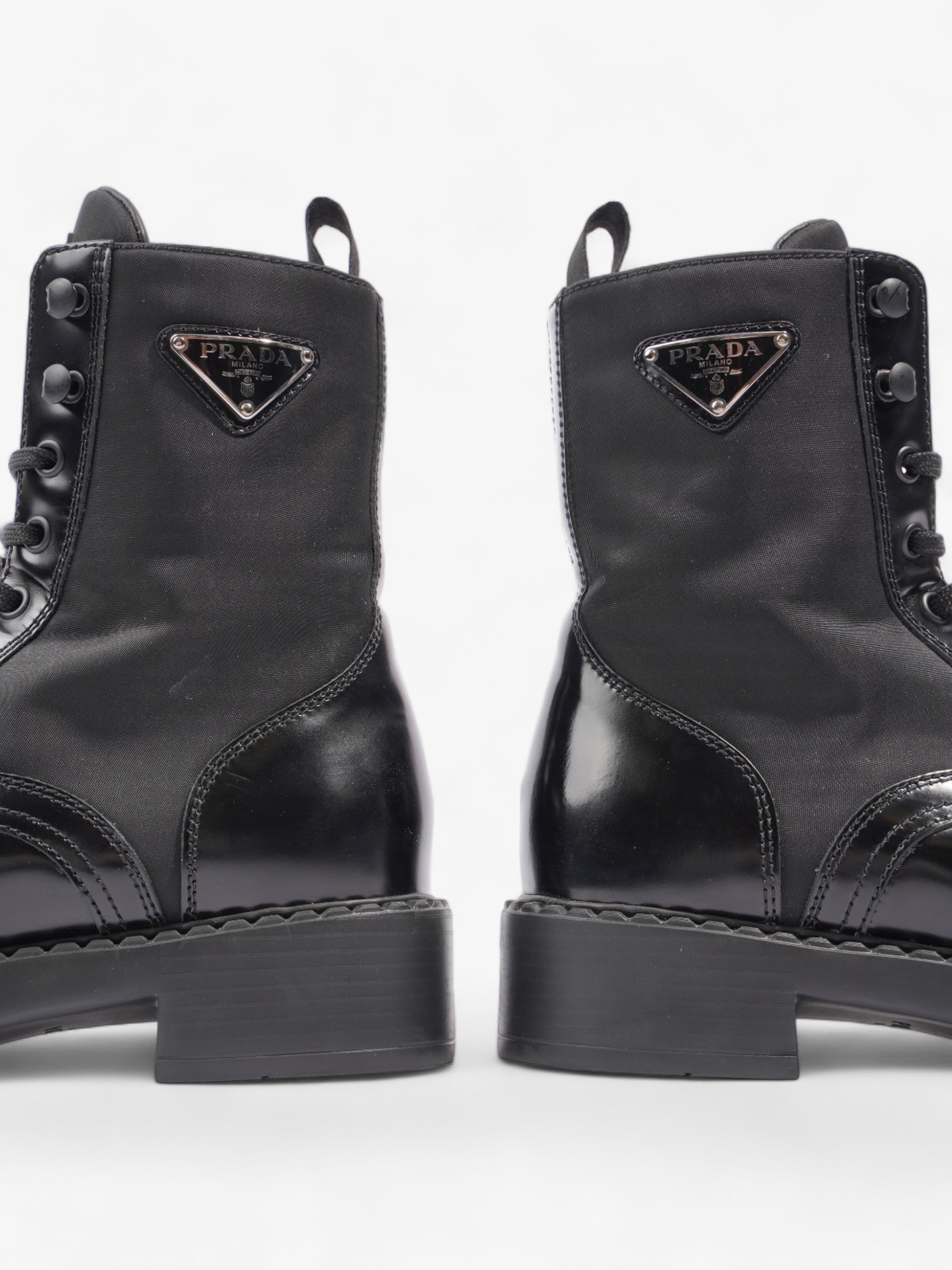 Prada Brushed-leather and Re-Nylon Boots Black Re Nylon EU 38 UK 5