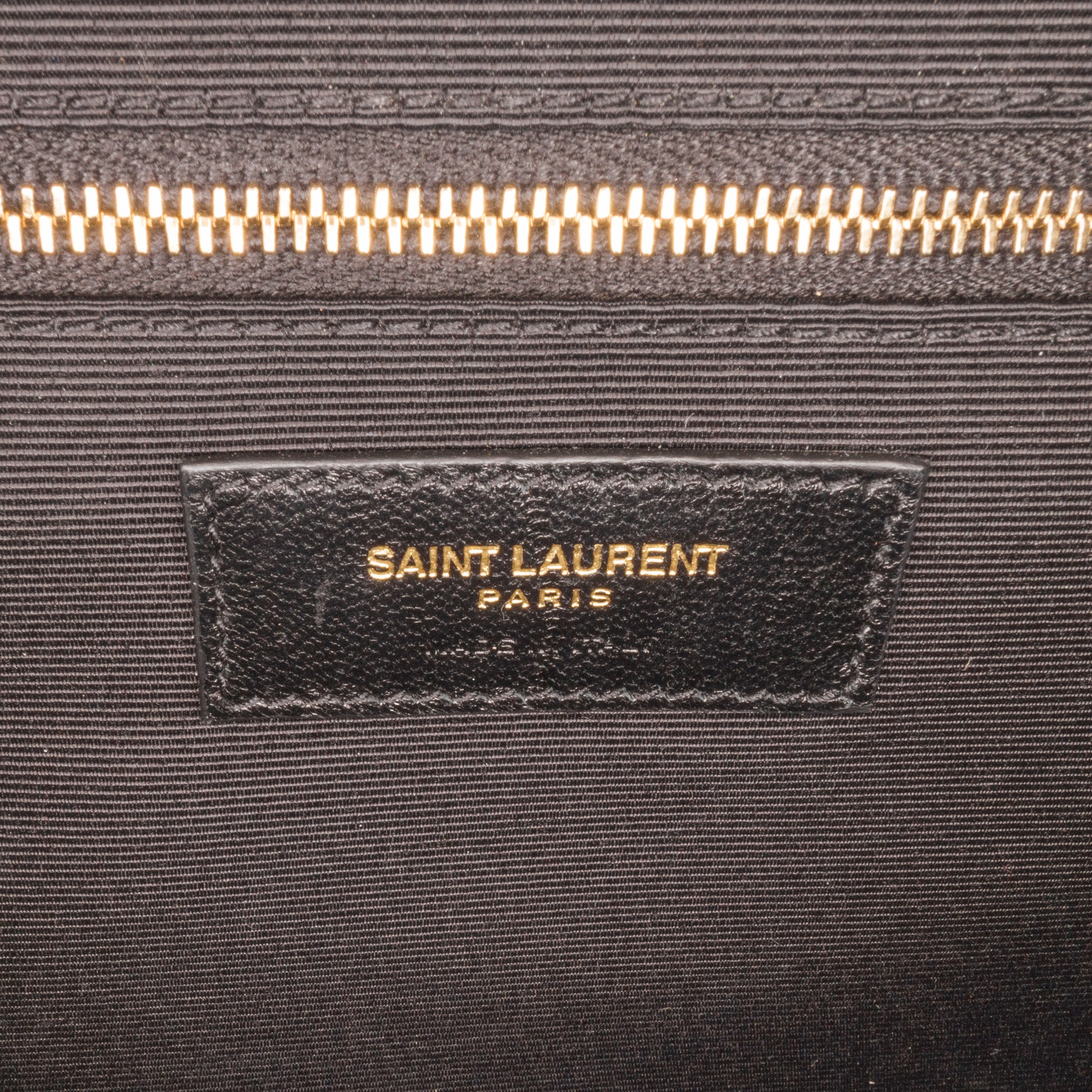 Yves Saint Laurent Envelope Large Black Chevron Quilted Leather