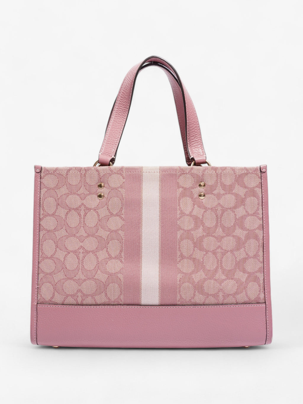 Coach Dempsey Tote Pink / Beige Cotton