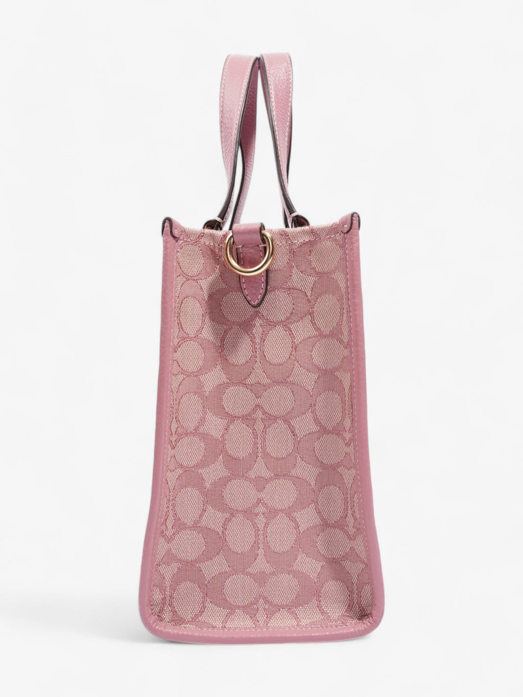 Coach Dempsey Tote Pink / Beige Cotton