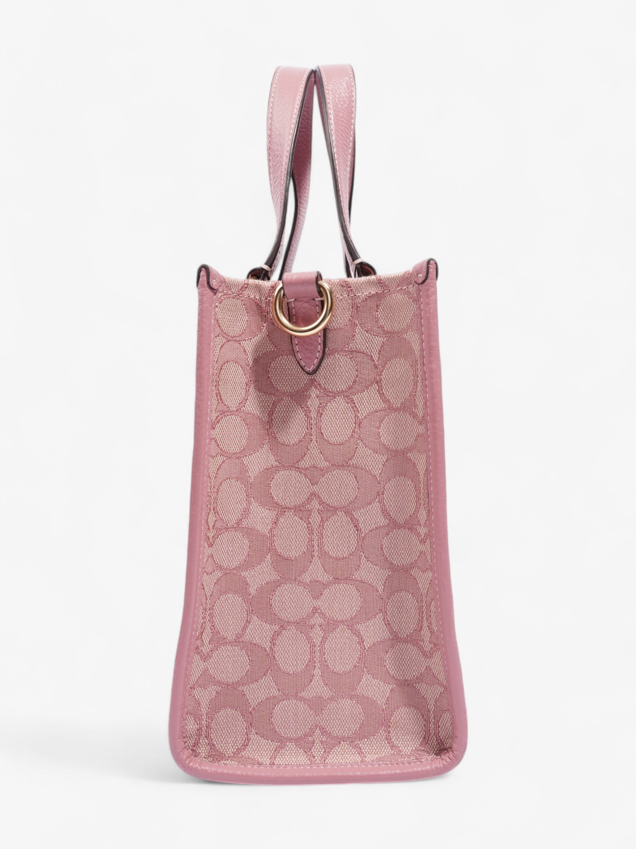 Coach Dempsey Tote Pink / Beige Cotton