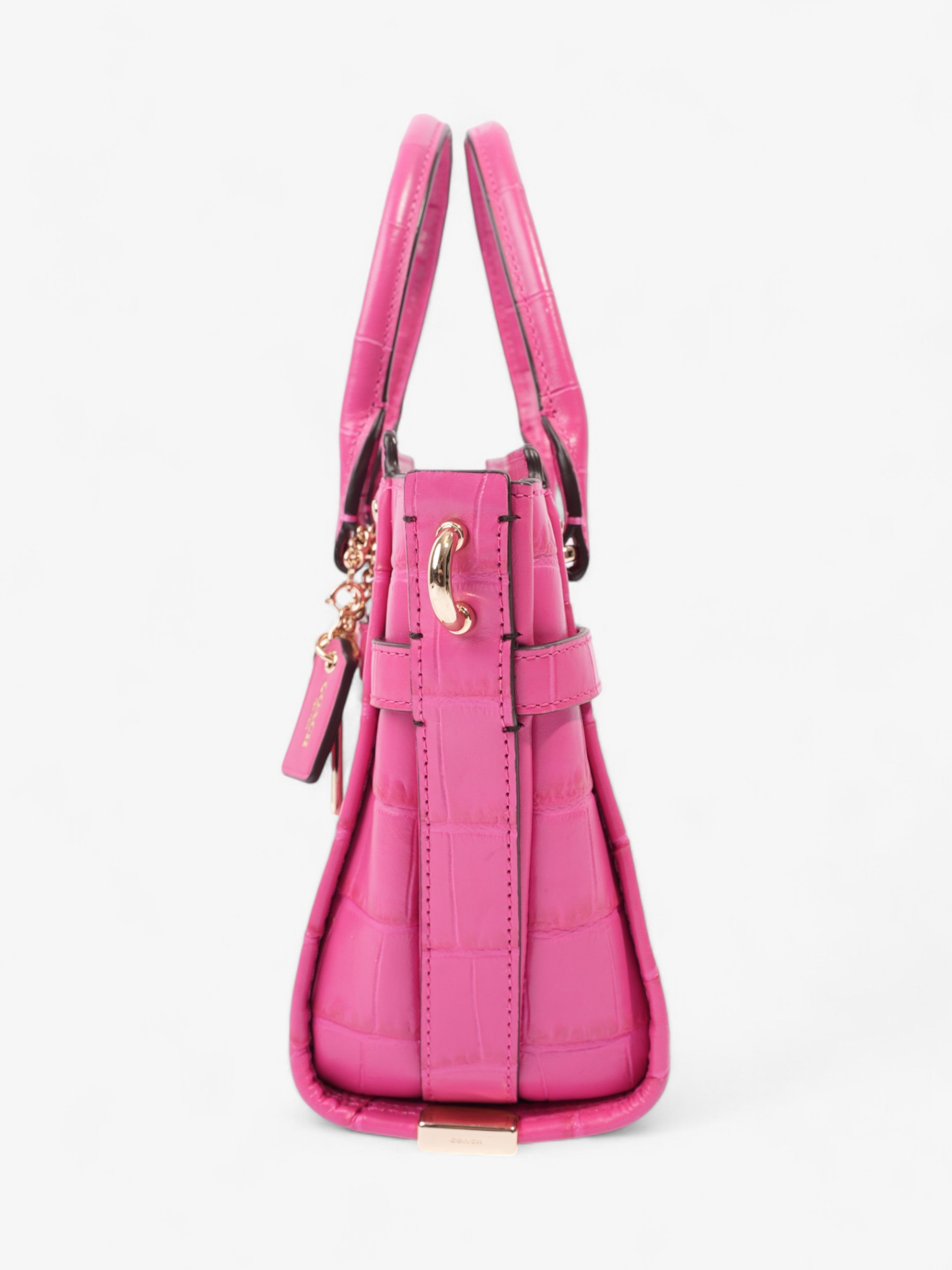Coach Swagger Satchel Pink Embossed Leather 21