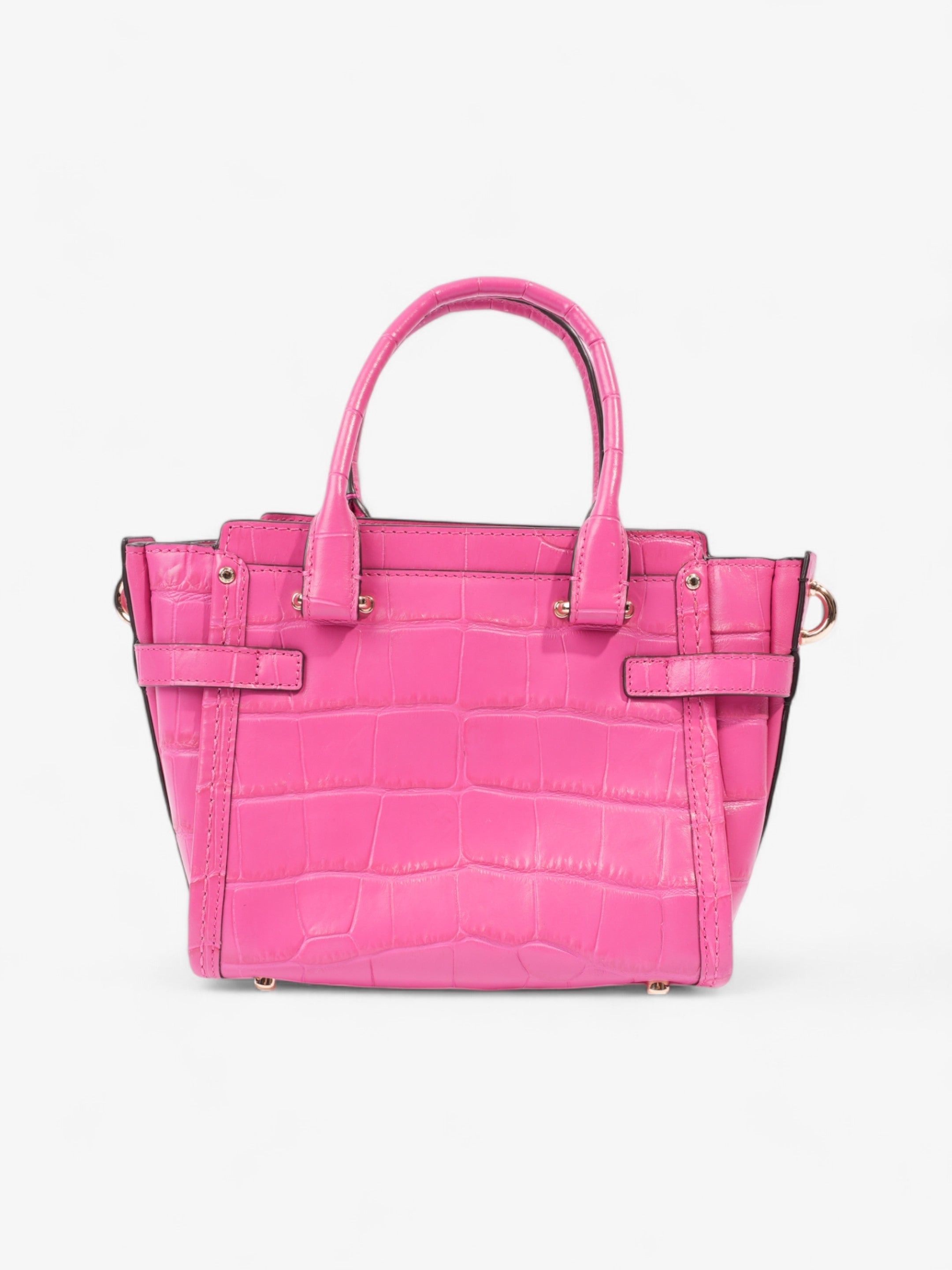 Coach Swagger Satchel Pink Embossed Leather 21