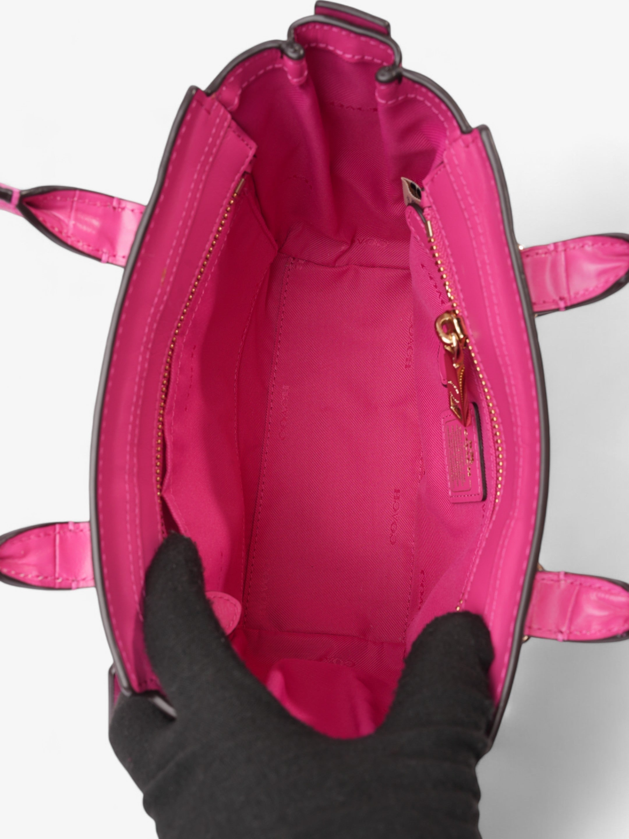 Coach Swagger Satchel Pink Embossed Leather 21