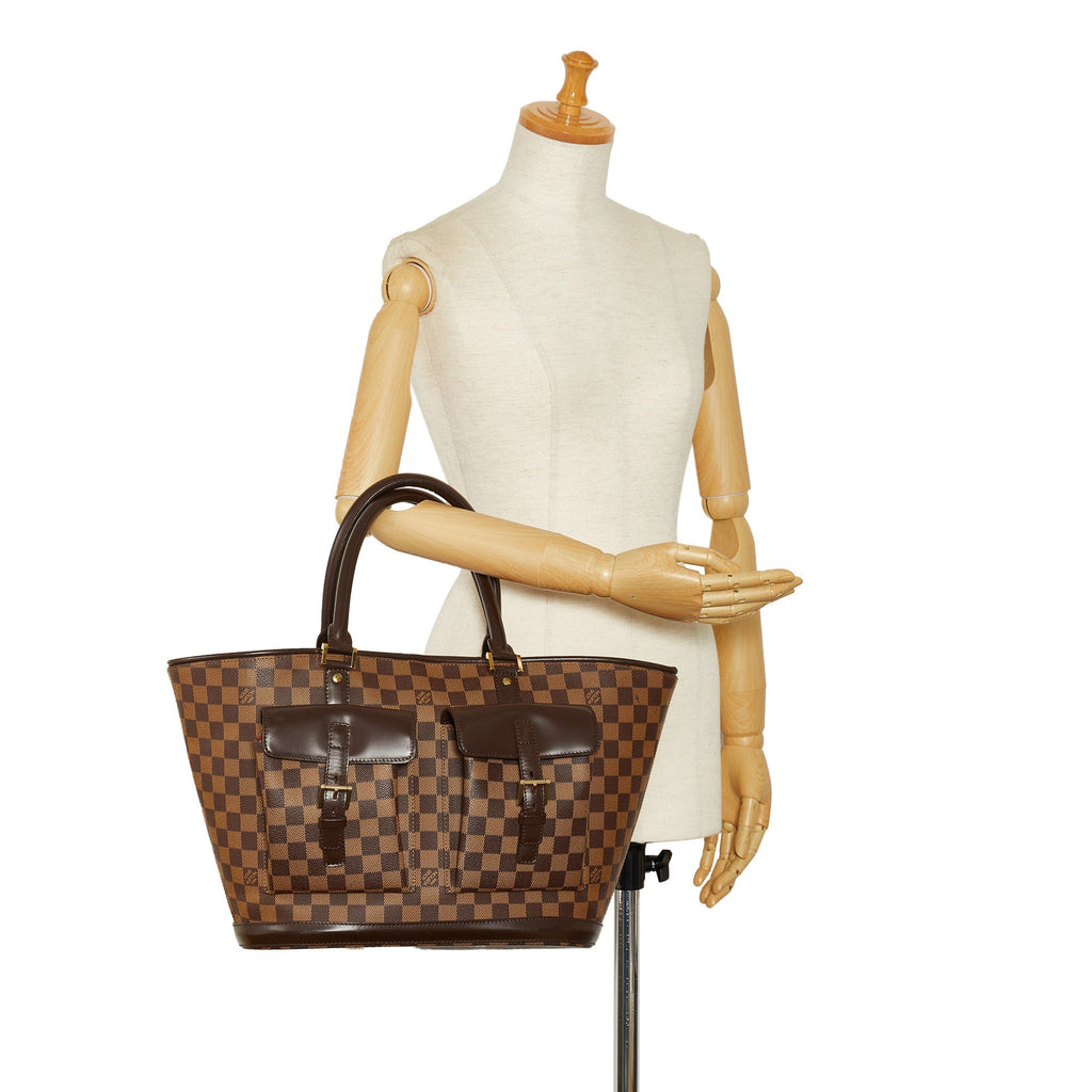 Brown Louis Vuitton Damier Ebene Manosque GM Tote Bag