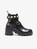 Gucci GG Jewelled Boots 50 Black / Gold Leather EU 37 UK 4