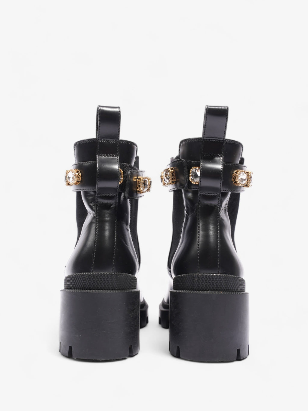 Gucci GG Jewelled Boots 50 Black / Gold Leather EU 37 UK 4