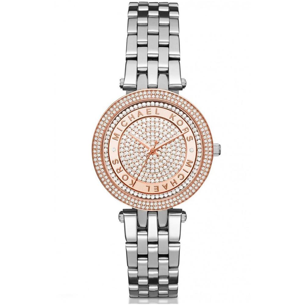 Ladies / Womens Mini Darci Rose Gold & Silver Stainless Steel Michael Kors Designer Watch MK3446