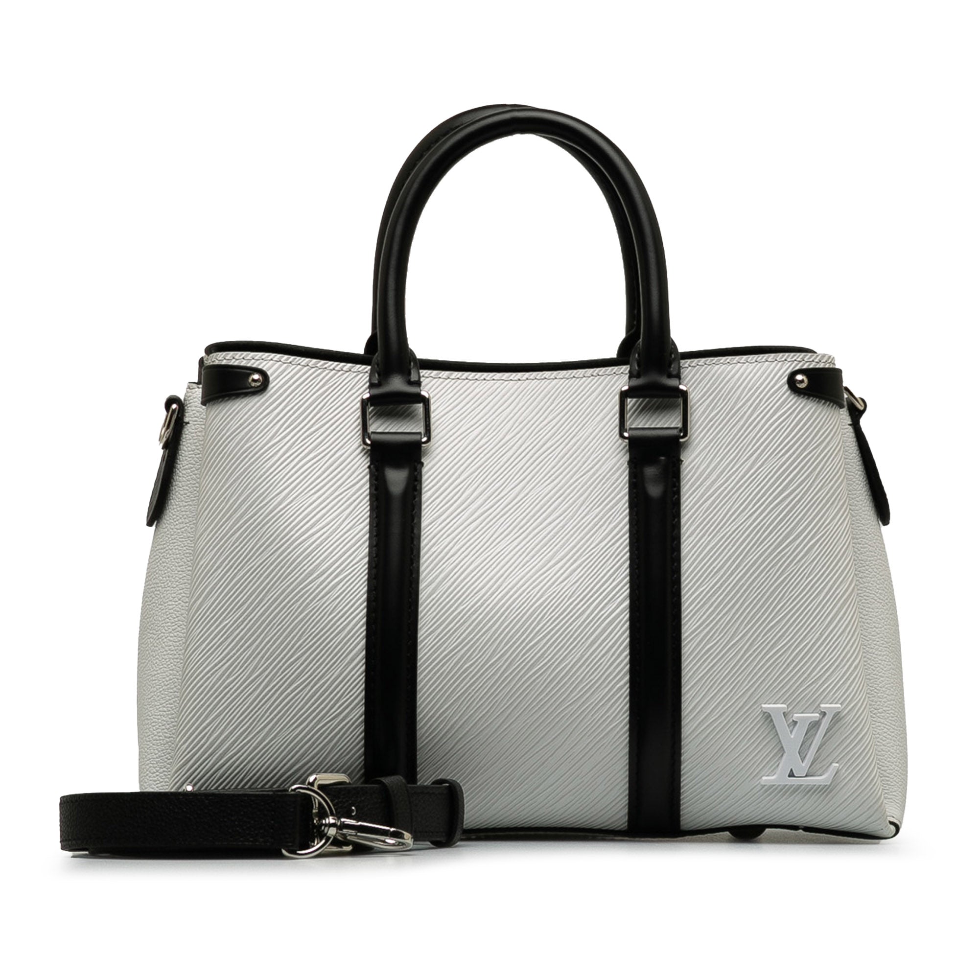 White Louis Vuitton Epi Soufflot BB Satchel