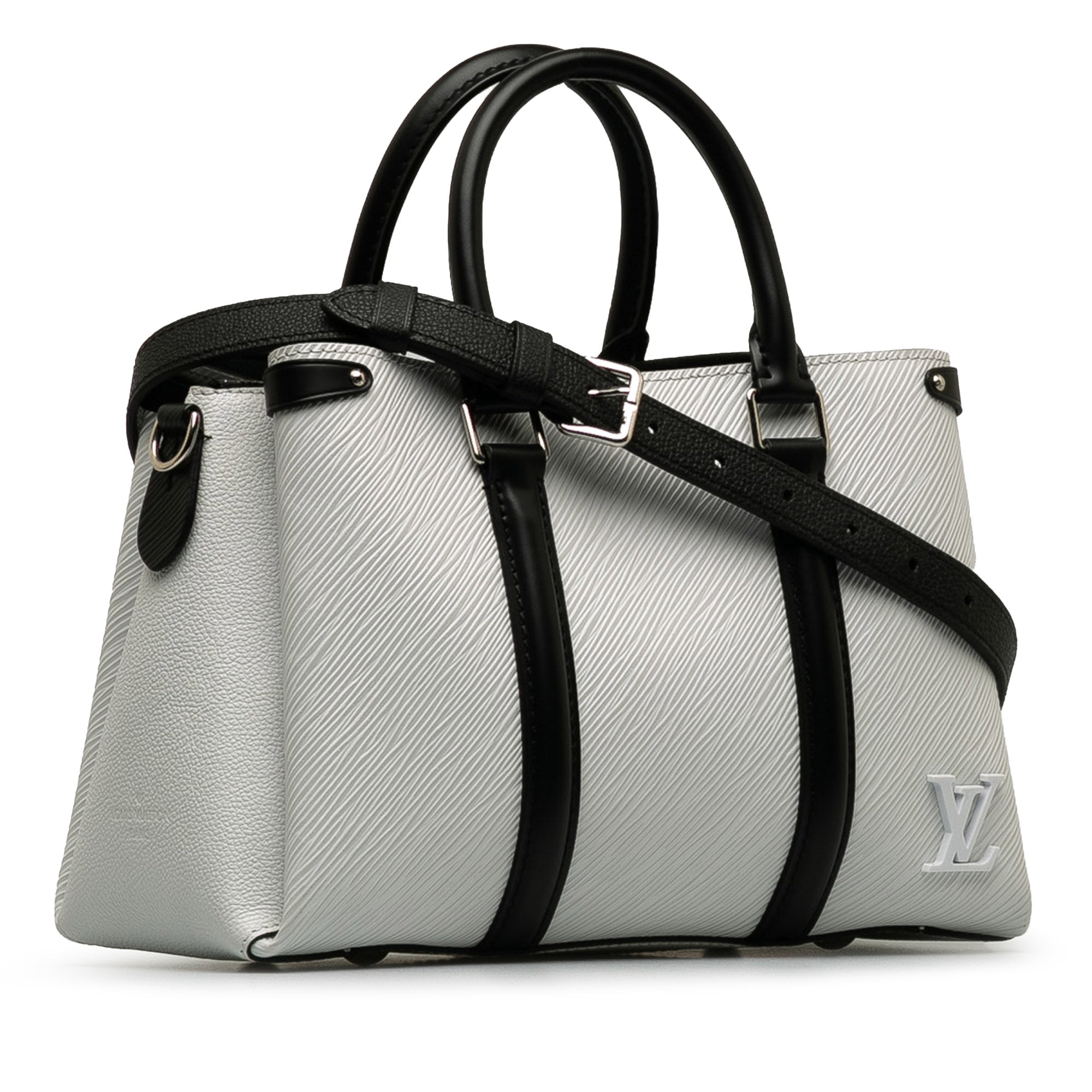 White Louis Vuitton Epi Soufflot BB Satchel