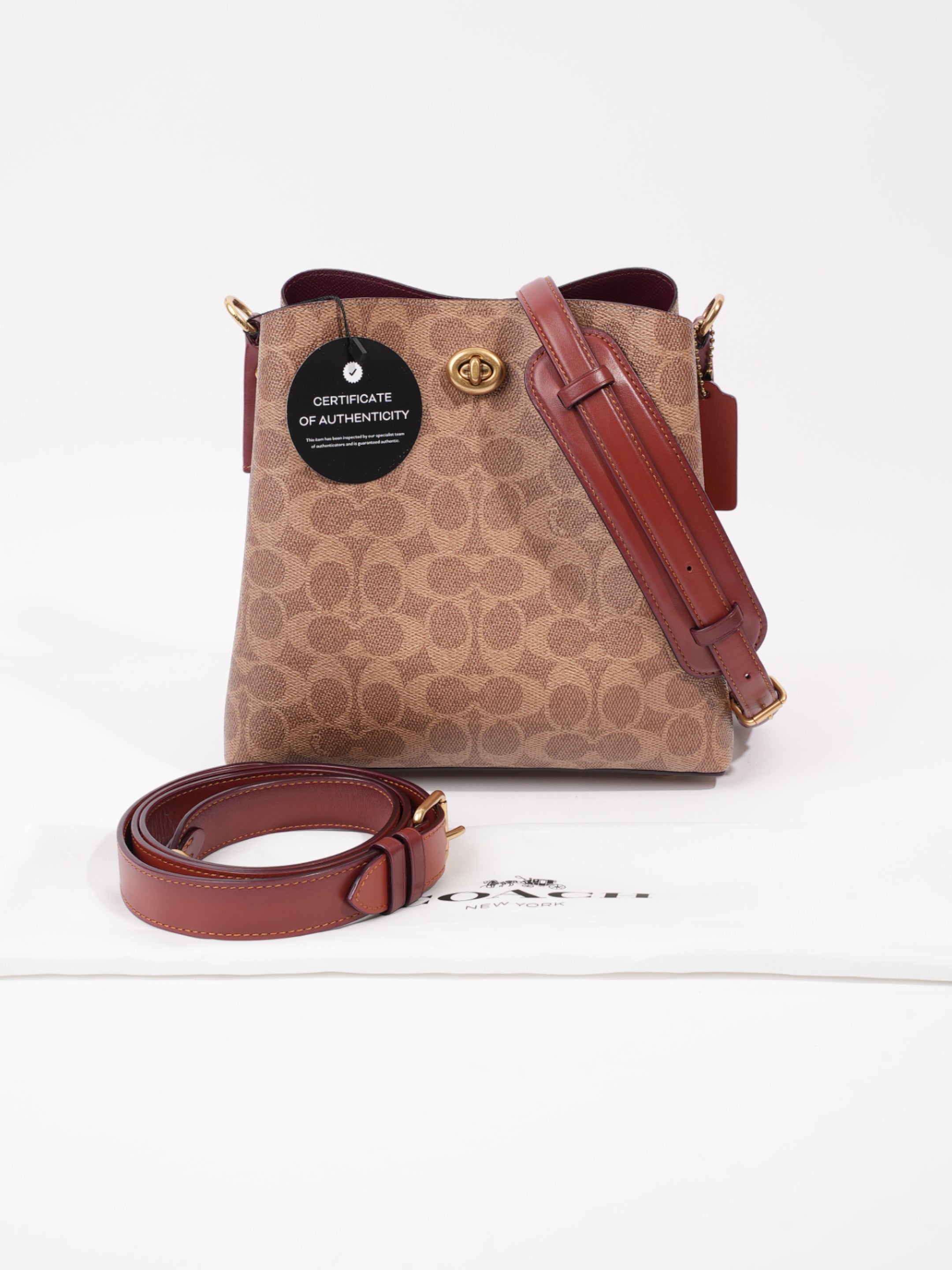 Coach Willow Bucket Bag Brown / Beige Canvas
