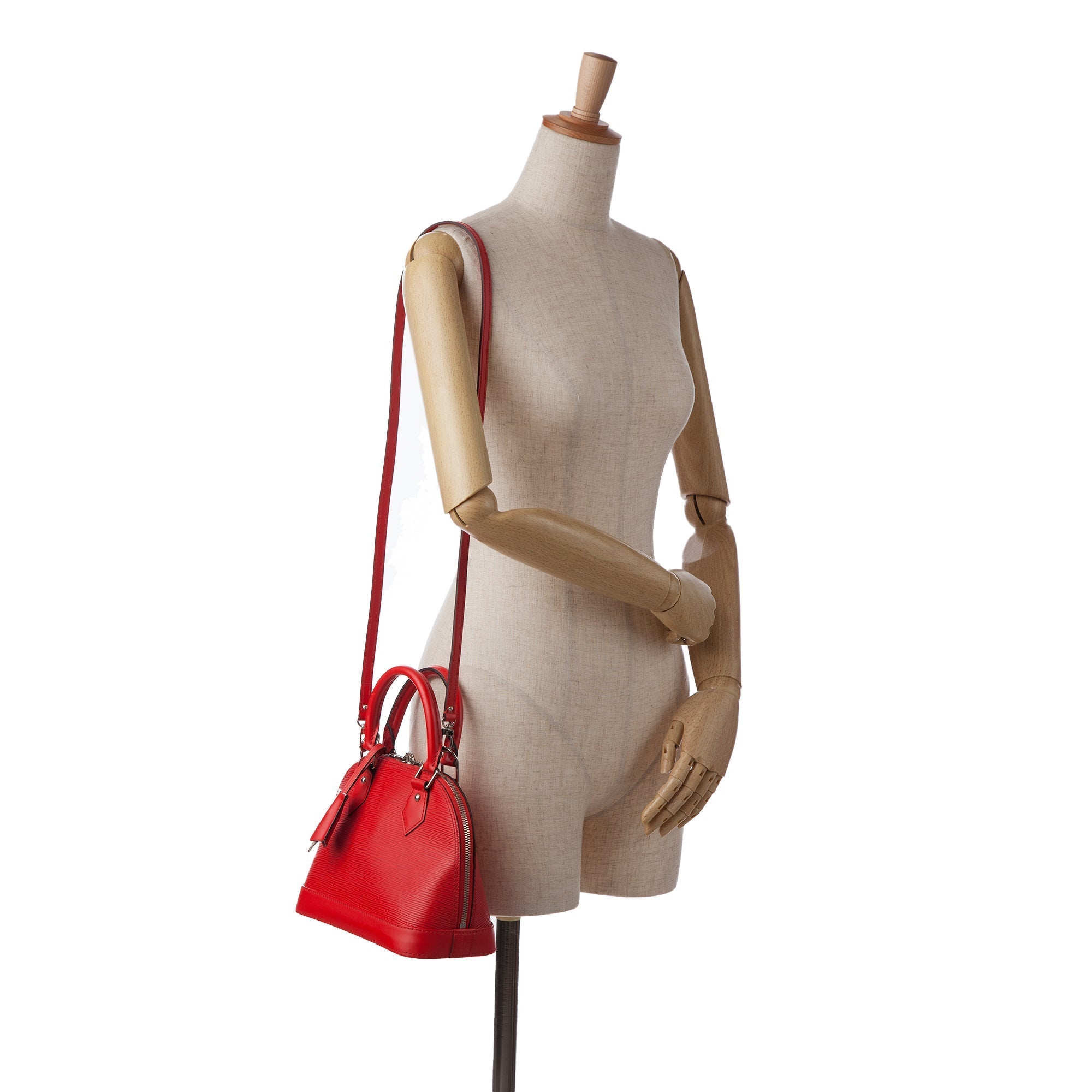 Red Louis Vuitton Epi Alma BB Satchel