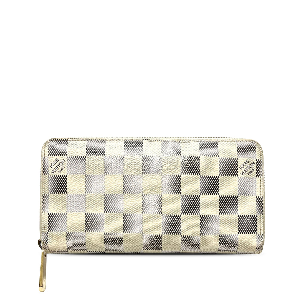 White Louis Vuitton Damier Azur Zippy Wallet