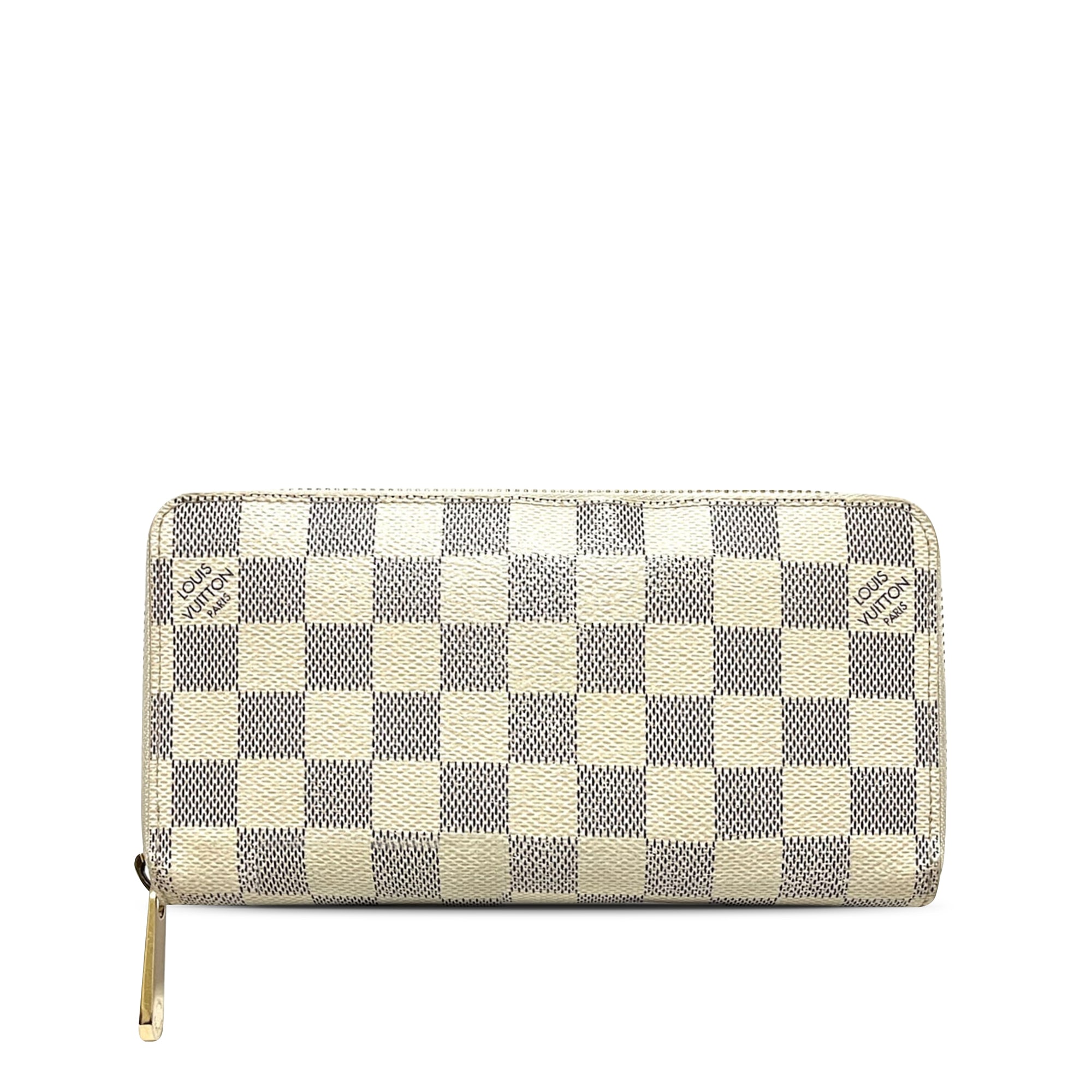 White Louis Vuitton Damier Azur Zippy Wallet