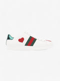 Gucci Ace Sneakers with Hearts White / Red / Green Leather EU 38.5 UK 5.5