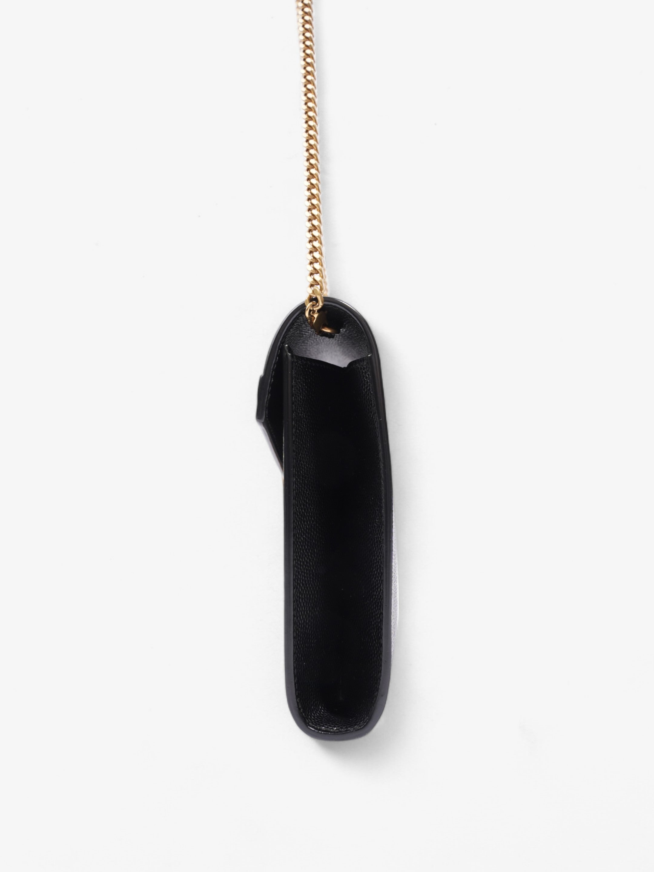 Saint Laurent Cassandra Wallet On Chain Black Leather