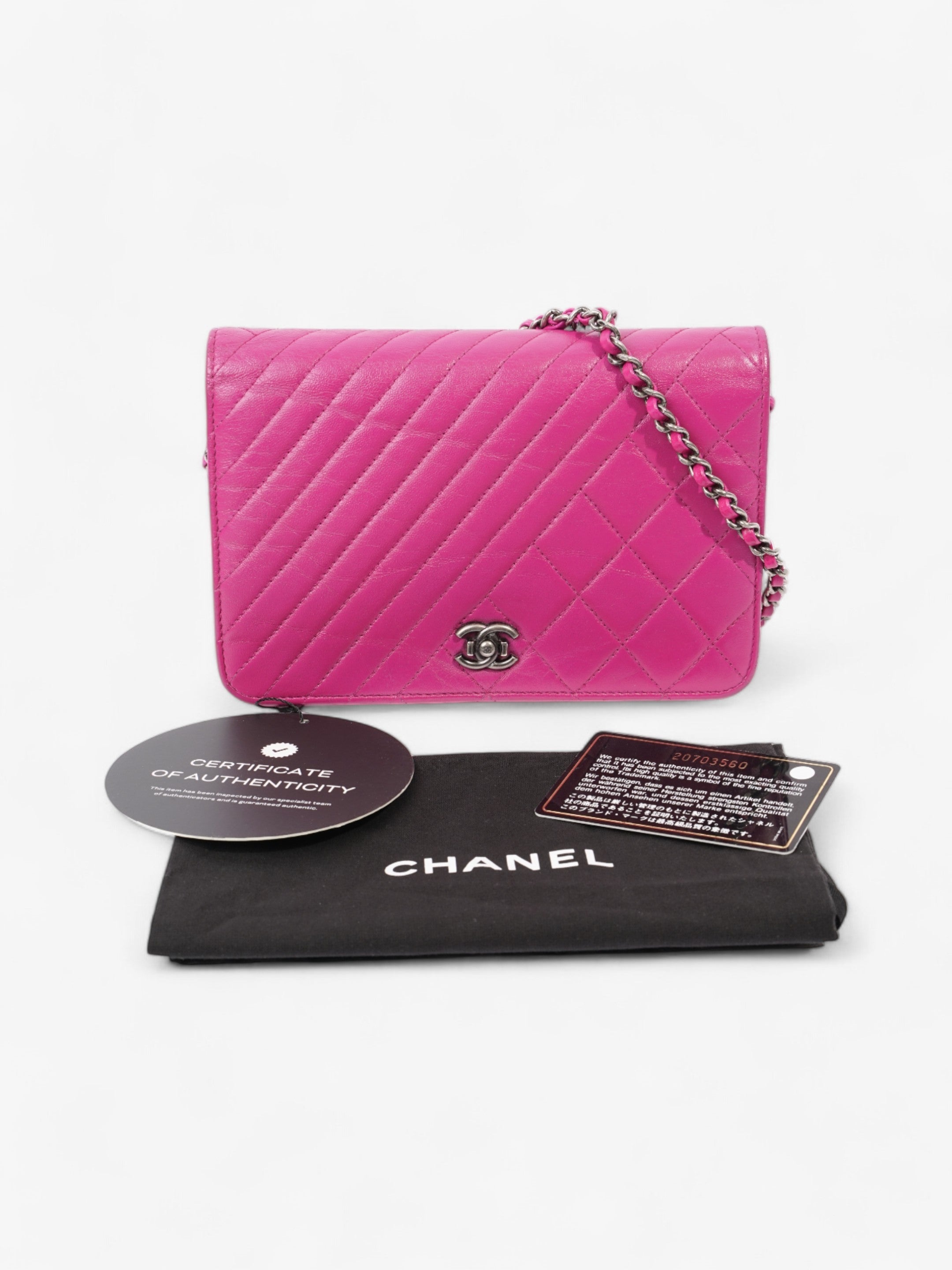 Chanel WOC Fuschia Pink Lambskin Leather