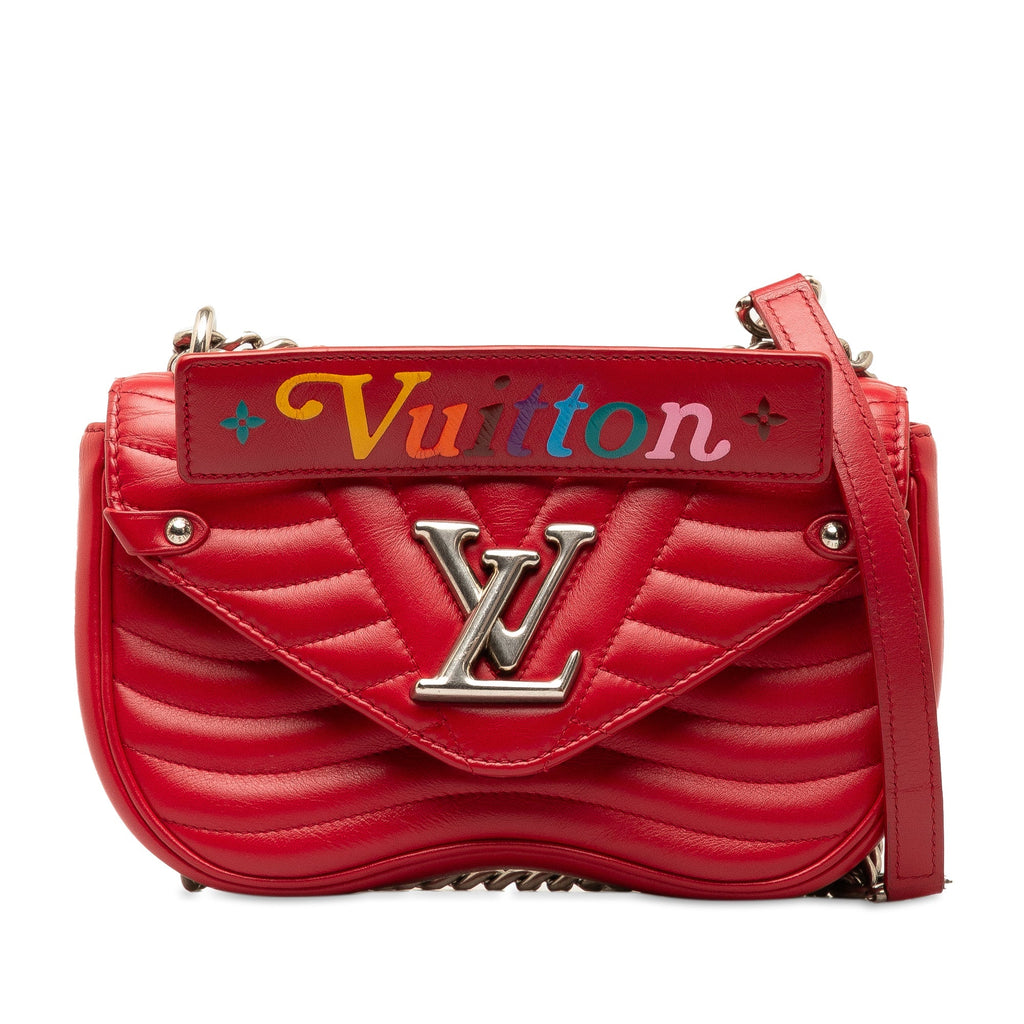 Red Louis Vuitton New Wave Chain Bag MM Satchel