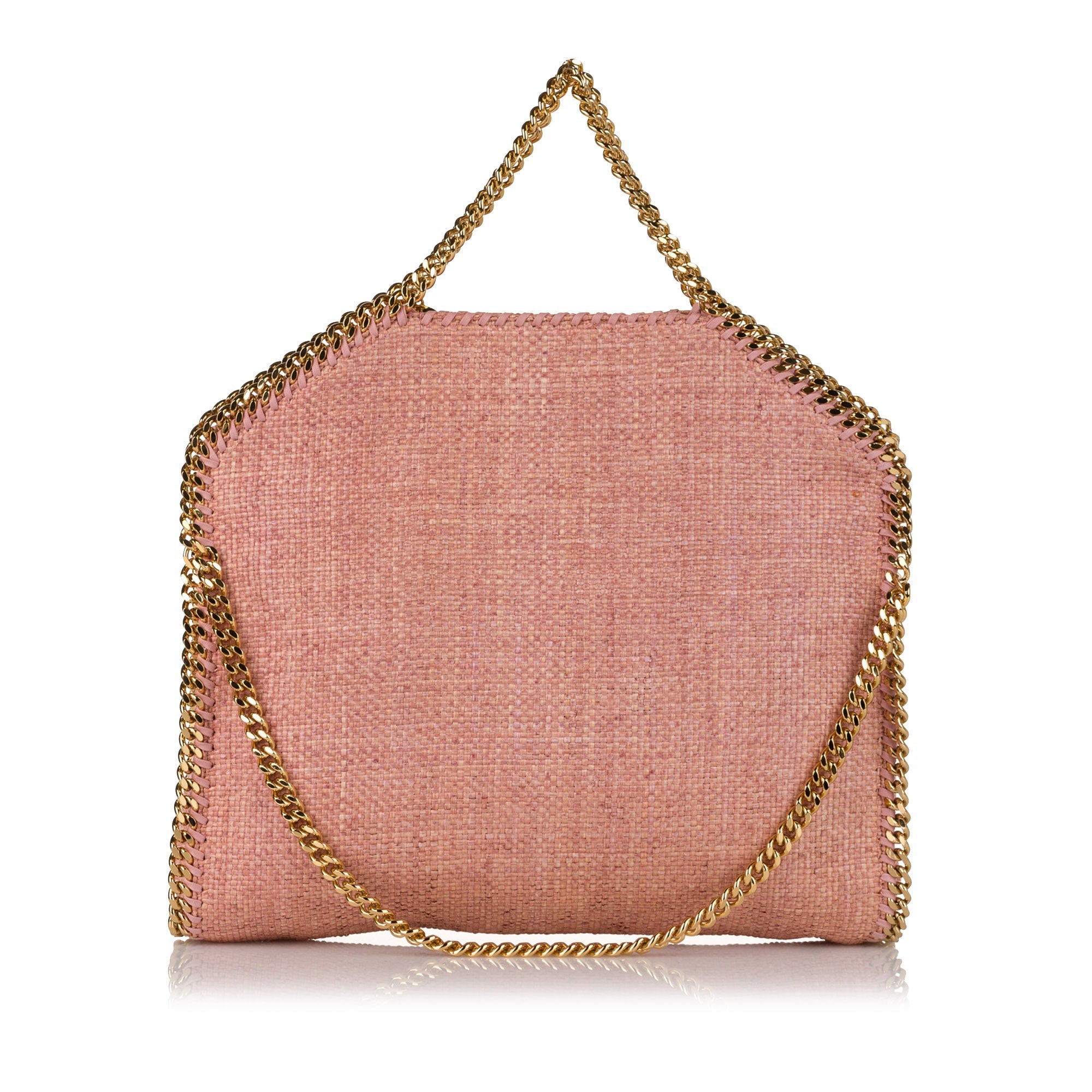Pink Stella McCartney Falabella Boucle Fold-Over Tote Bag