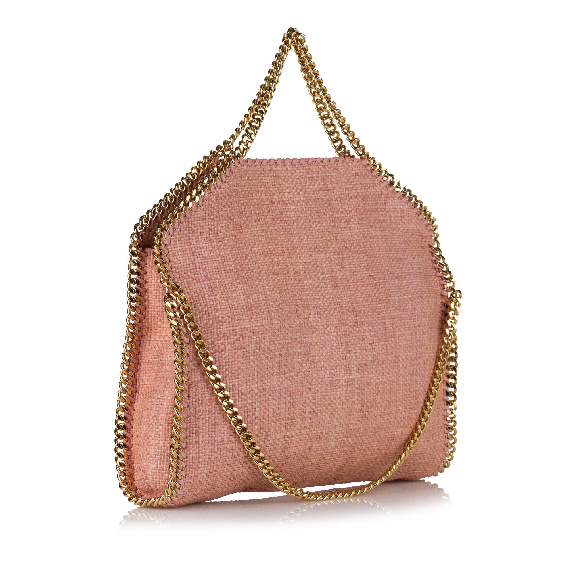 Pink Stella McCartney Falabella Boucle Fold-Over Tote Bag