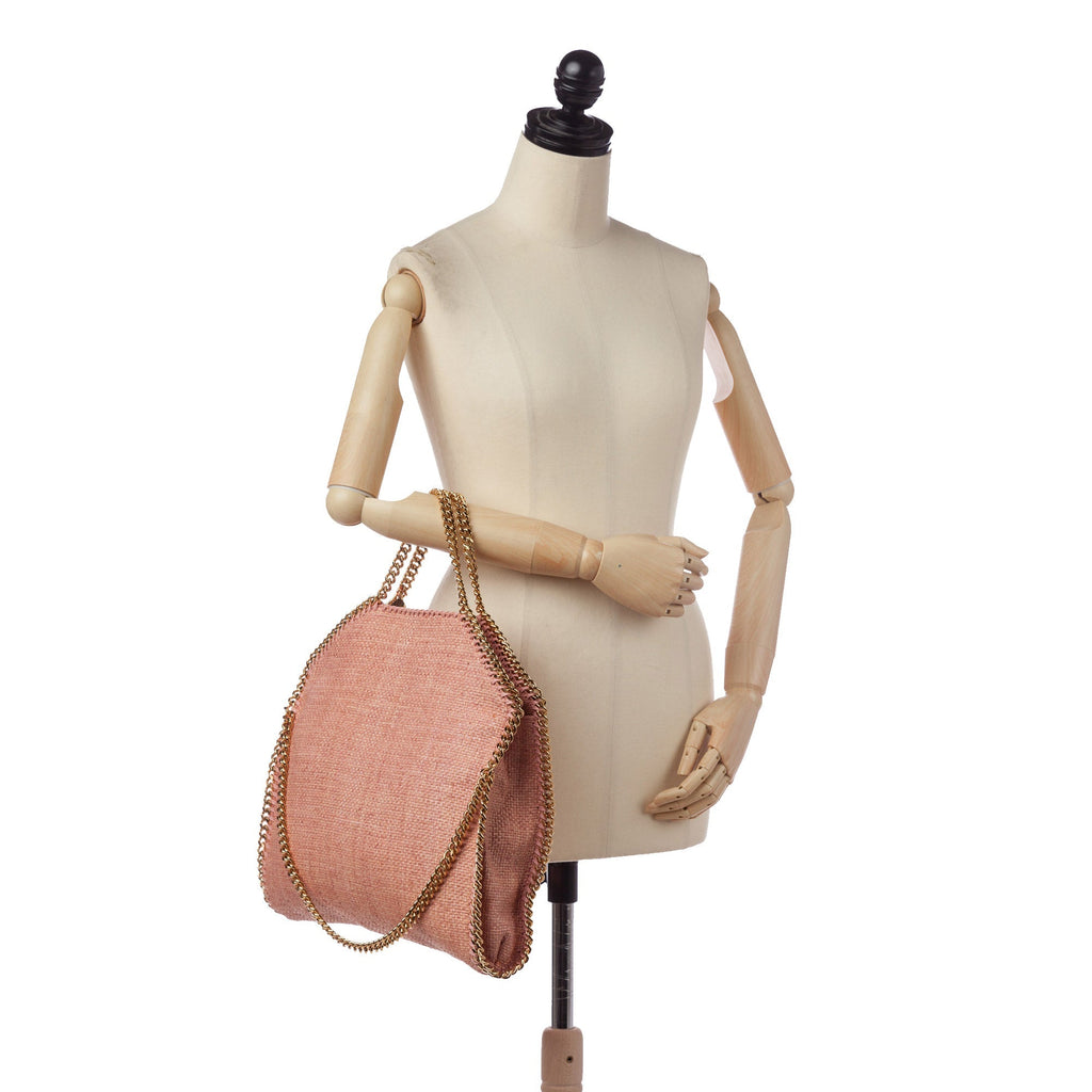 Pink Stella McCartney Falabella Boucle Fold-Over Tote Bag