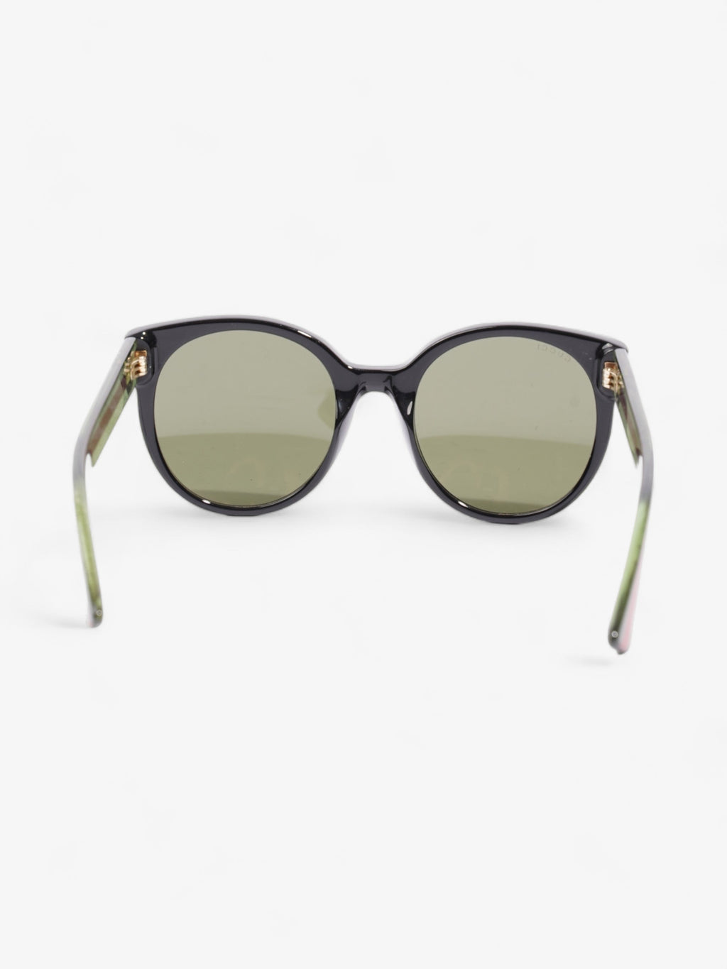 Gucci Round Sunglasses Black / Green / Red Acetate 140mm
