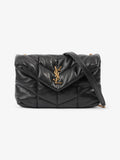 Saint Laurent Lou Lou Puffer Black Calfskin Leather Small