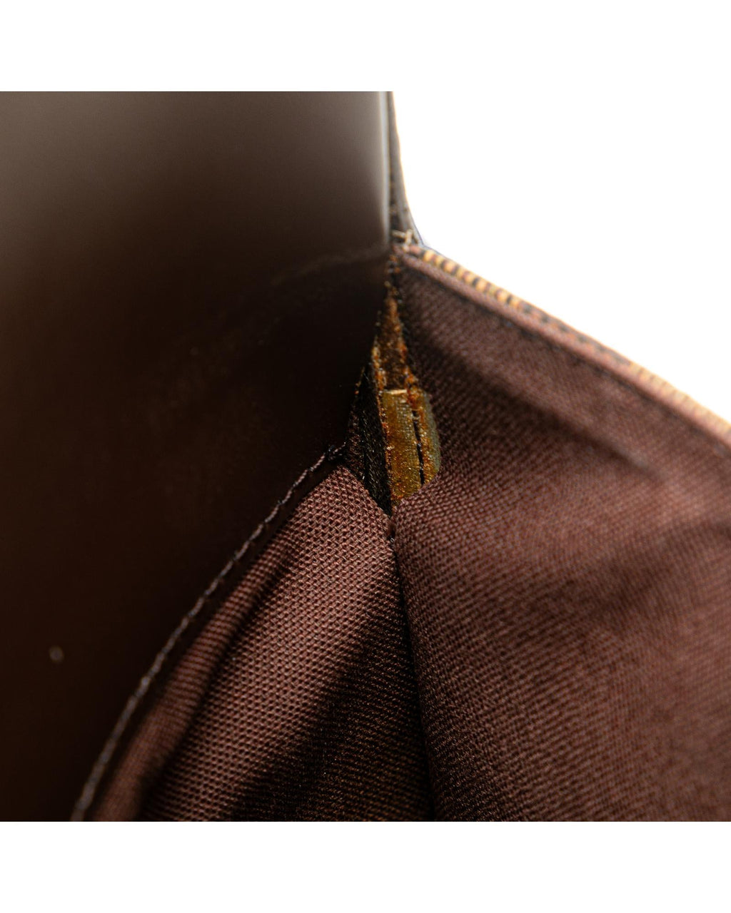 Damier Ebene Canvas Laptop Bag with Leather Trim and Adjustable Strap