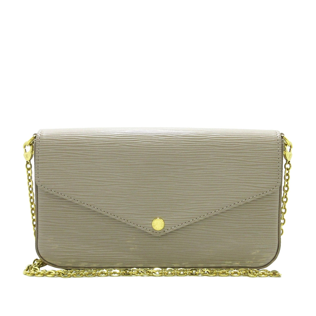 Gray Louis Vuitton Epi Pochette Felicie Crossbody Bag