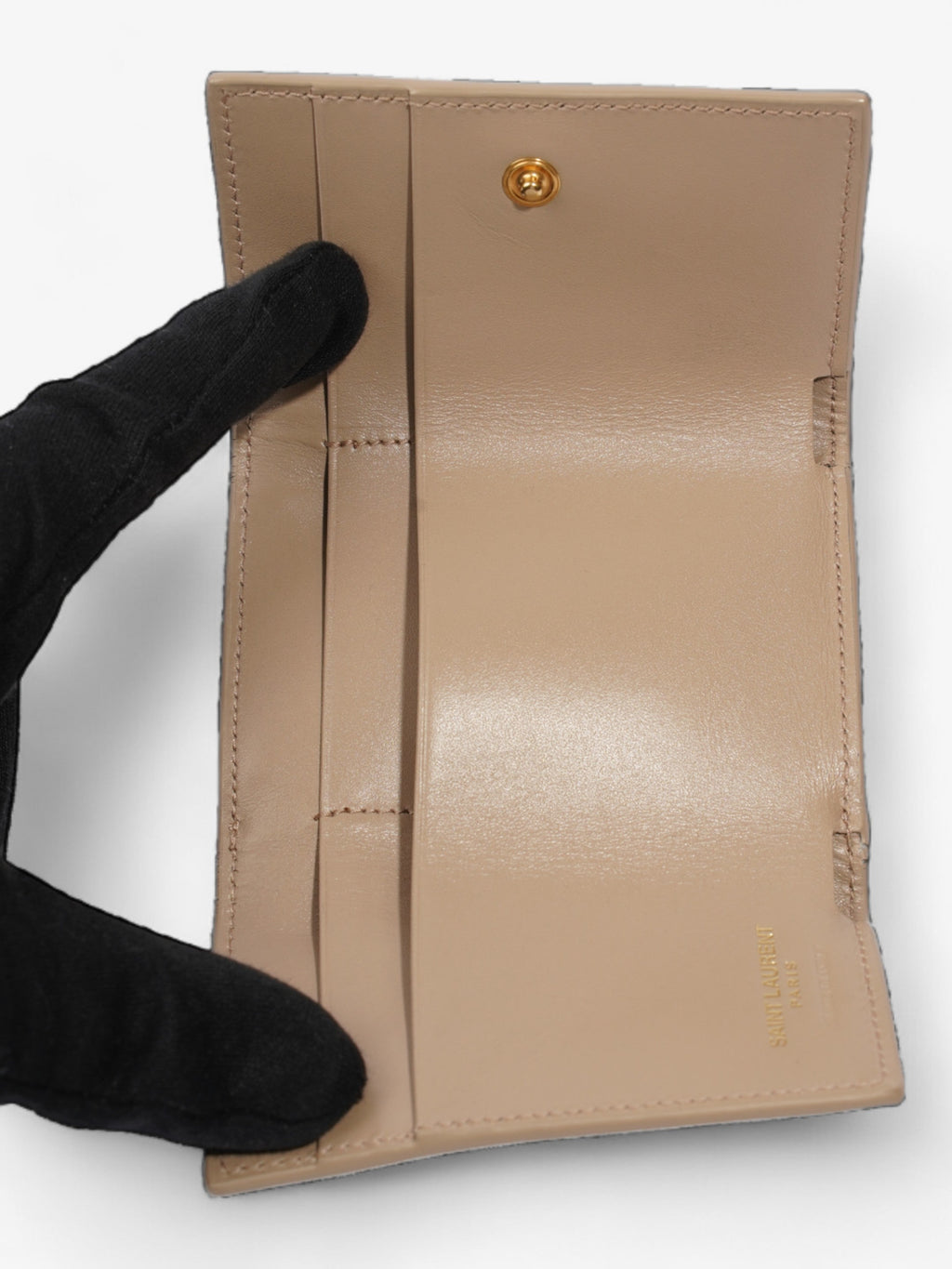 Saint Laurent Rider Wallet Beige Leather