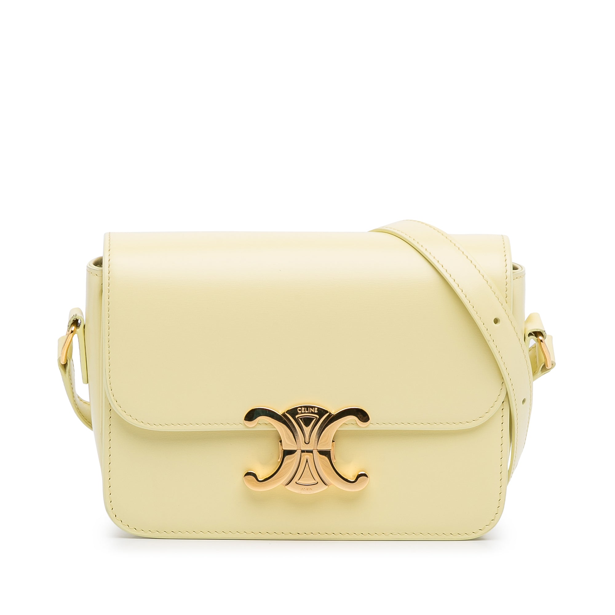 Celine Triomphe Teen Yellow Calfskin