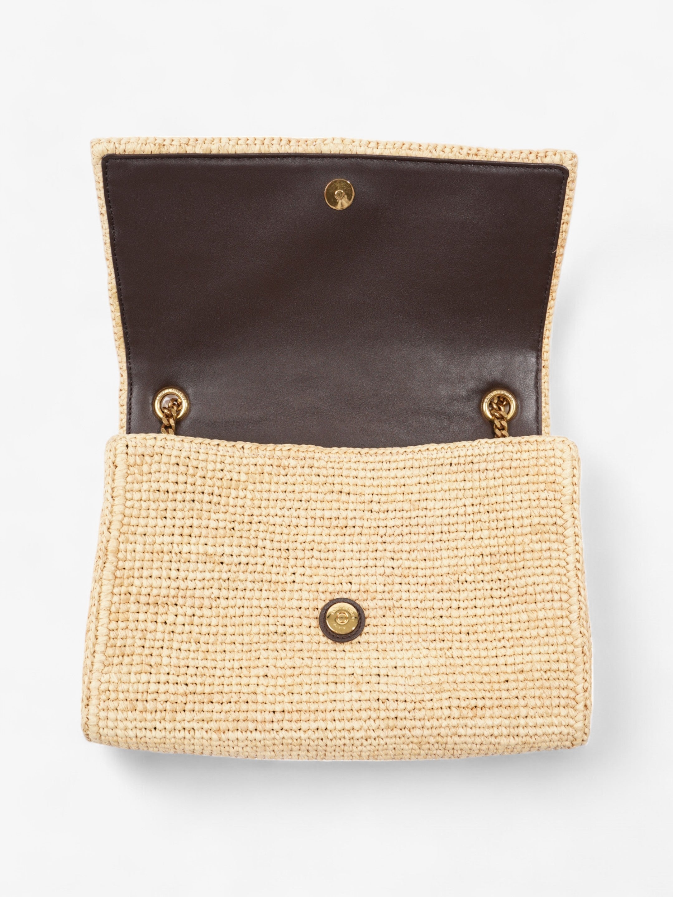 Saint Laurent Kate Natural Raffia Medium