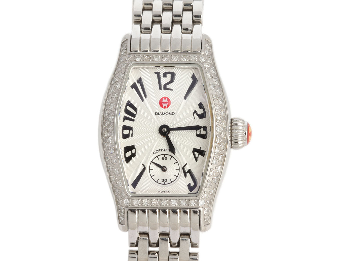 Michele Stainless Steel Diamond Petite Coquette Watch and 4 Straps