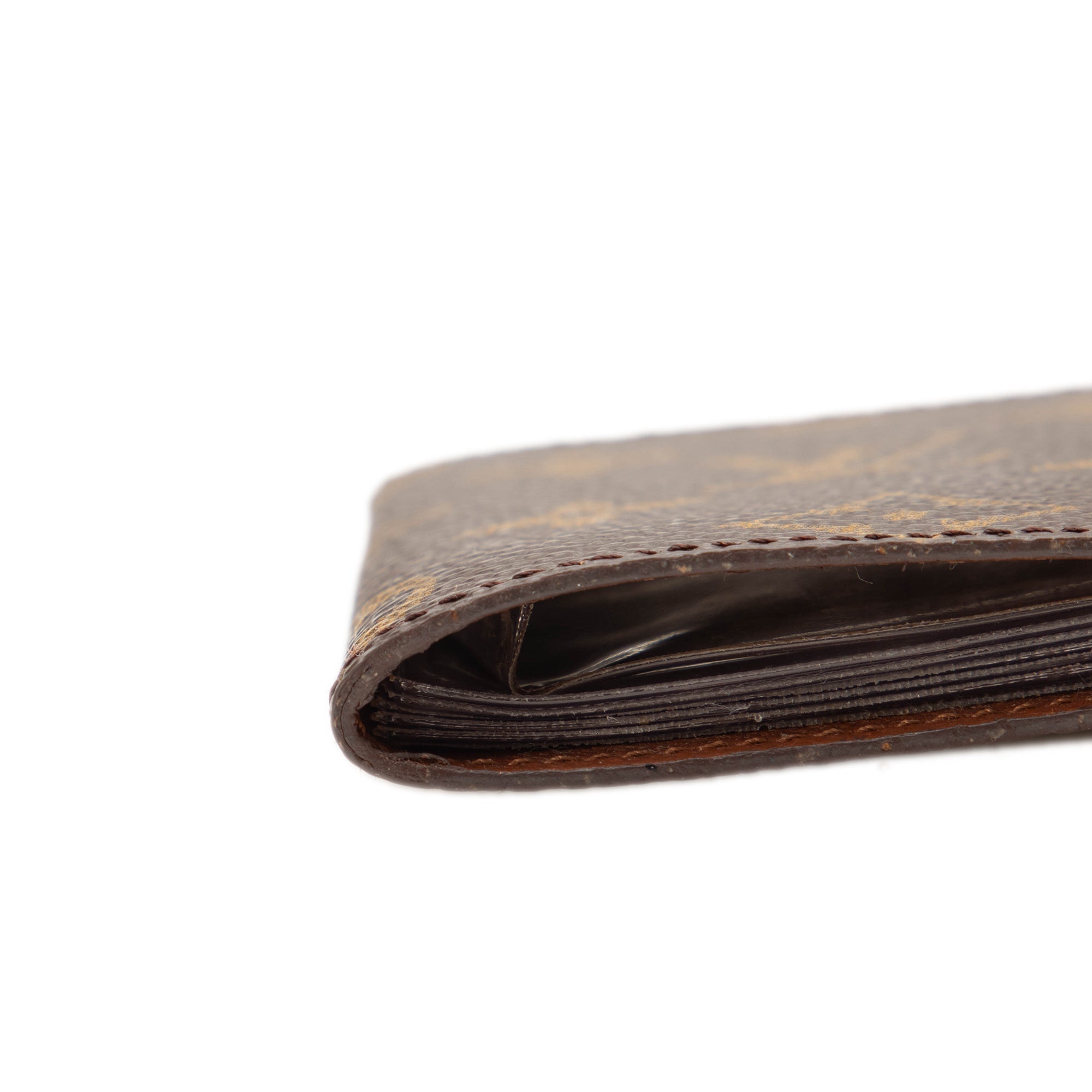 Brown Louis Vuitton Monogram Porte-Cartes Credit Pression Card Holder