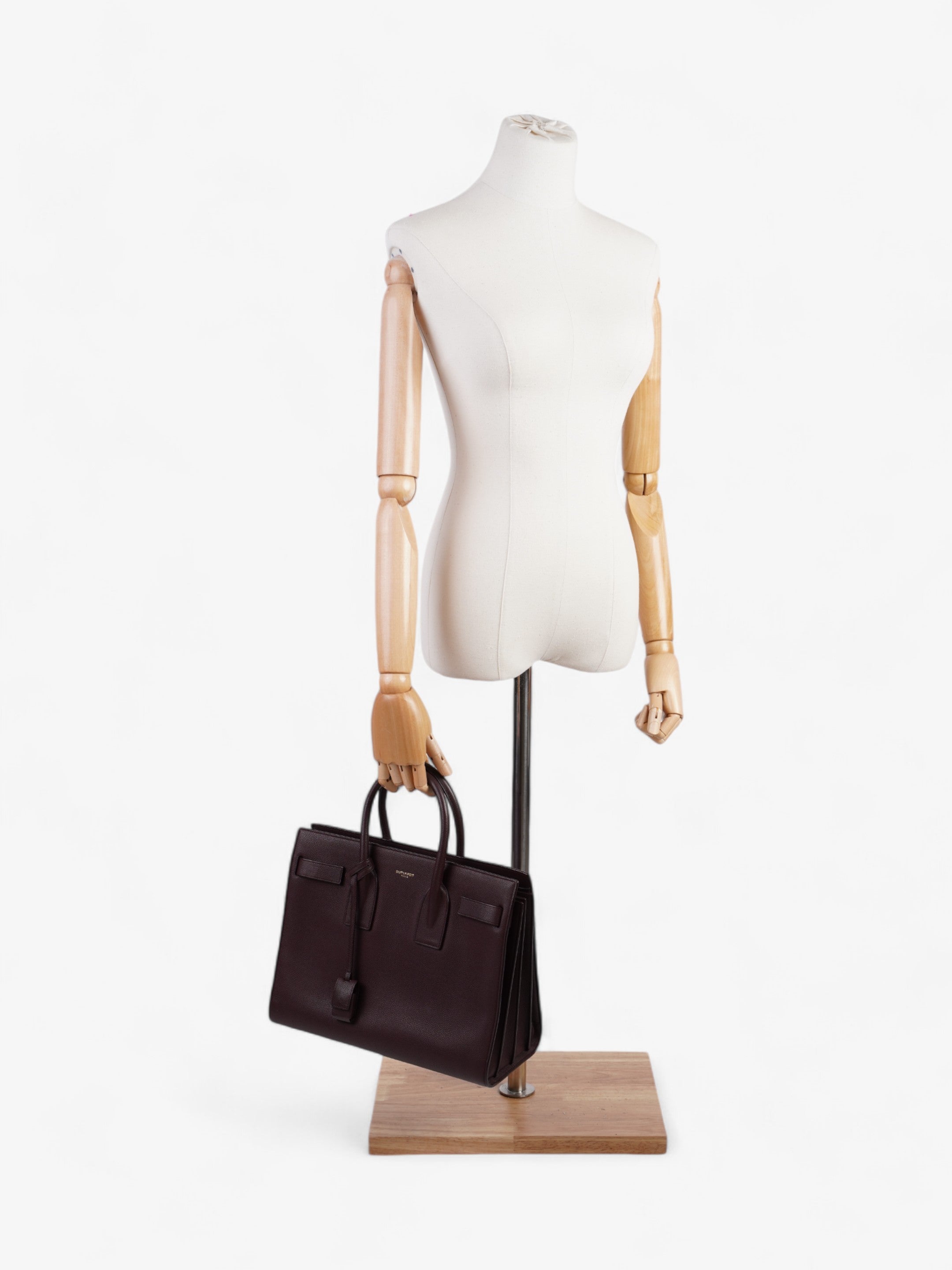Saint Laurent Sac De Jour Maroon Grained Leather Small