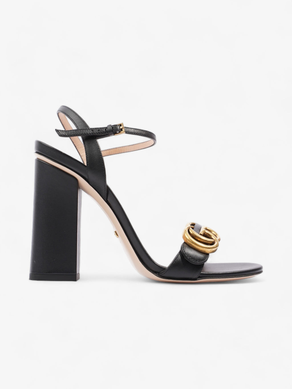 Gucci GG Marmont Heels 85mm Black Leather EU 37 UK 4