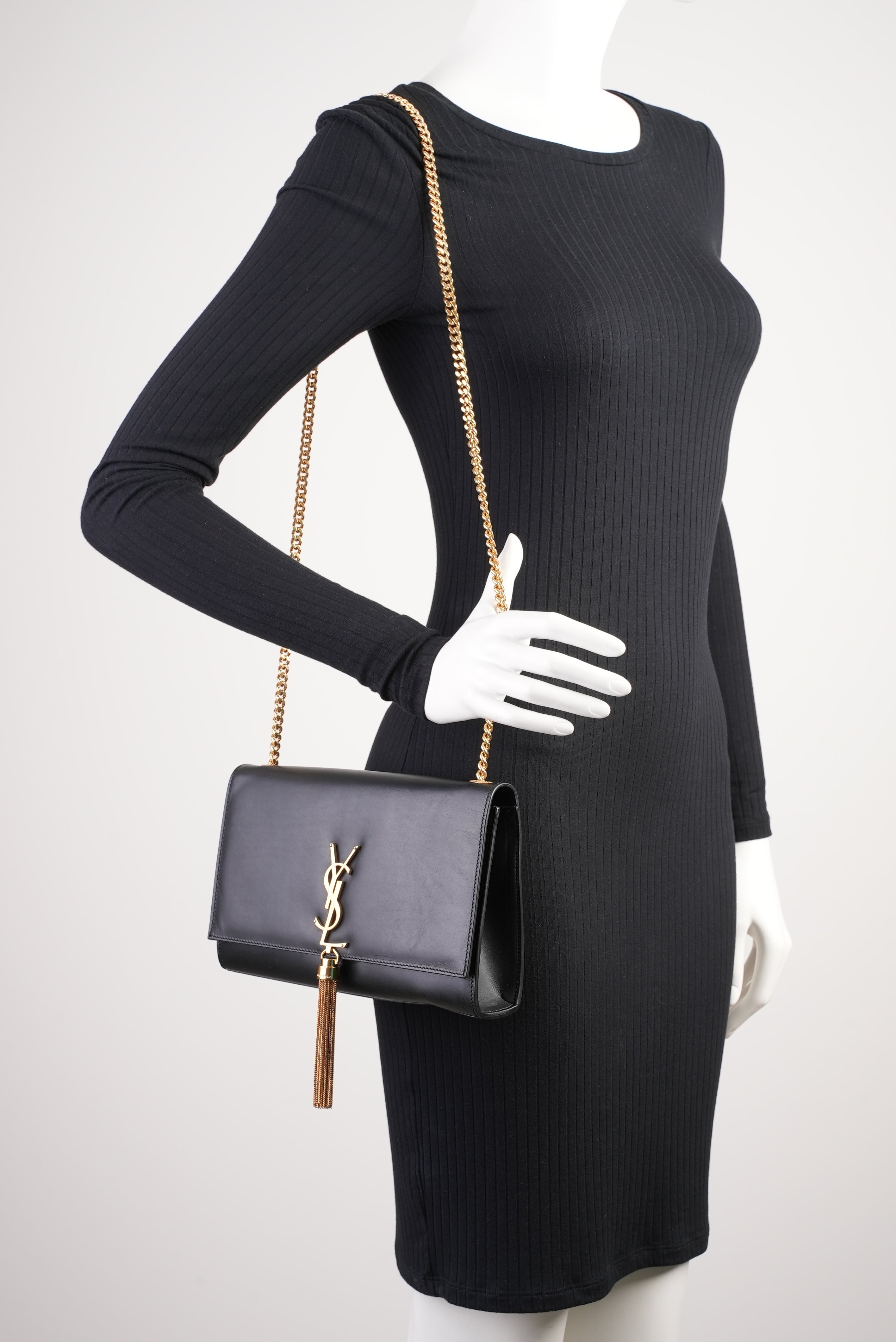 Saint Laurent Kate Tassel Black Leather Medium