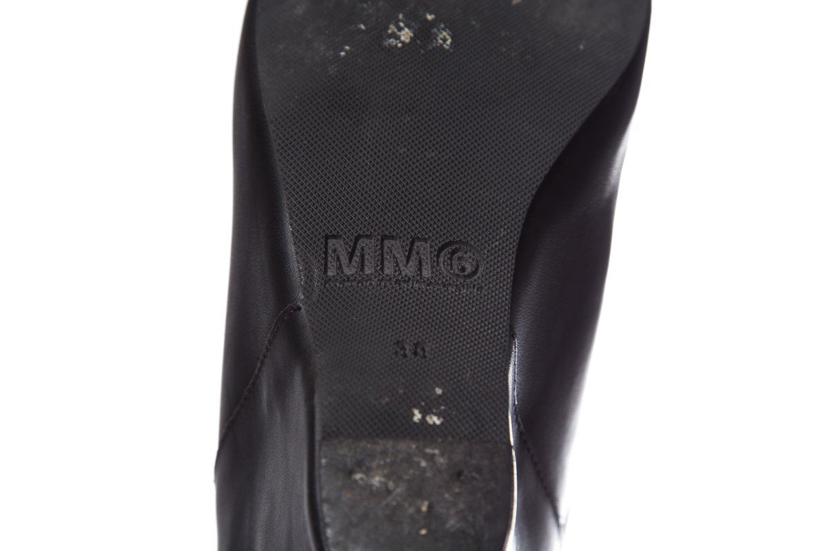 Maison Margiela Black Leather Wedge Booties SZ 38