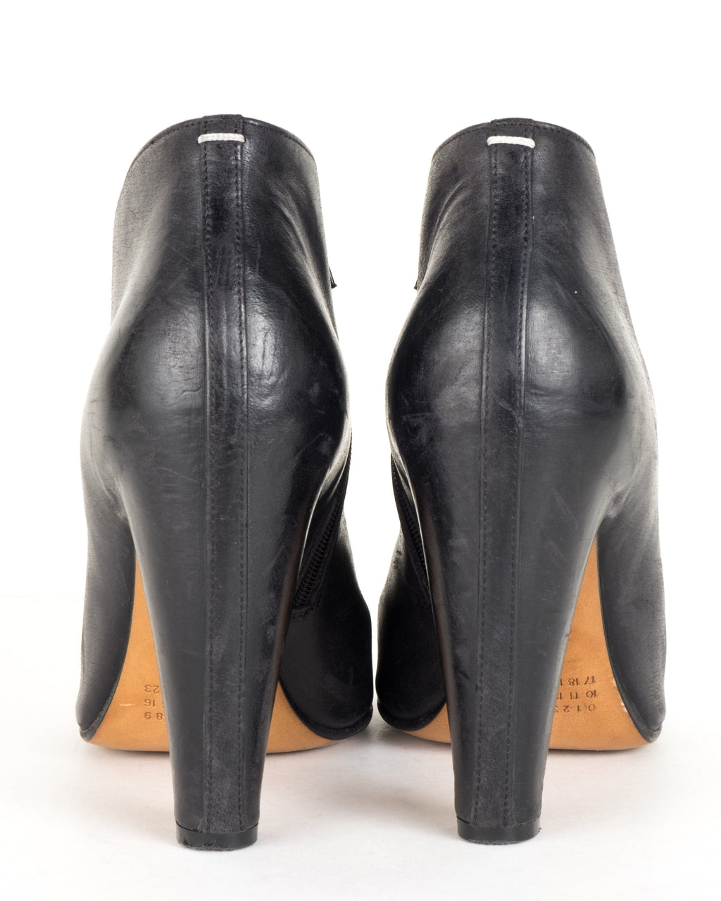 Maison Margiela Black Leather Booties 39.5 Sale