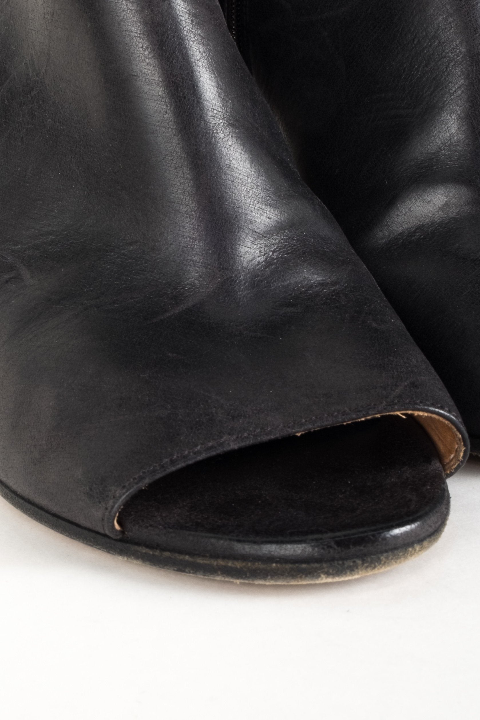 Maison Margiela Black Leather Booties 39.5 Sale