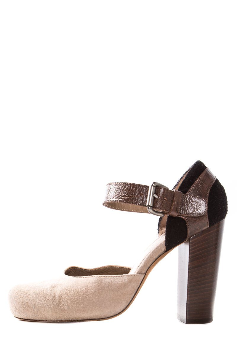 Marni Multicolored Leather Trim Buckle Closure Pumps SZ 36 Sale