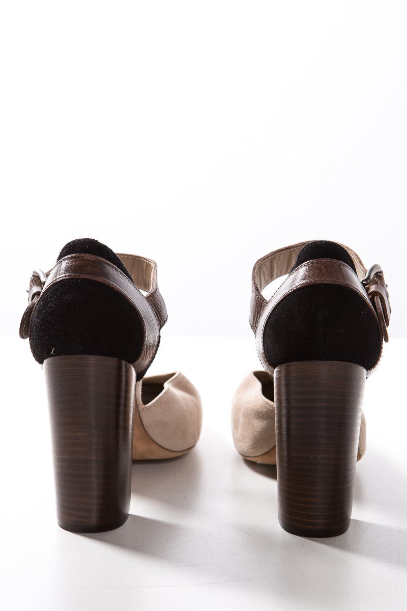 Marni Multicolored Leather Trim Buckle Closure Pumps SZ 36 Sale