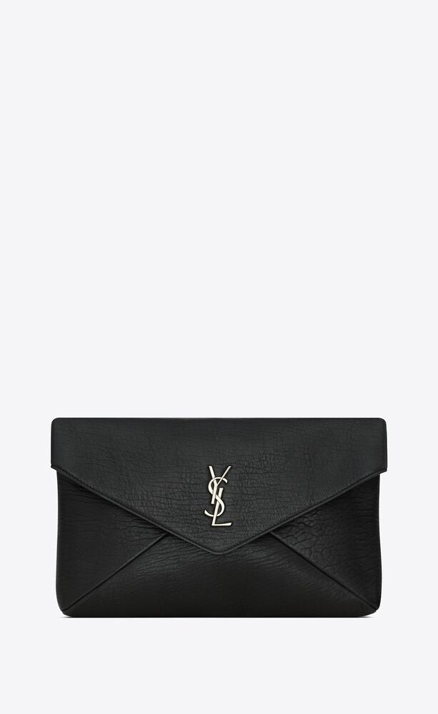 Saint Laurent Men Cassandre Large Leather Pouch