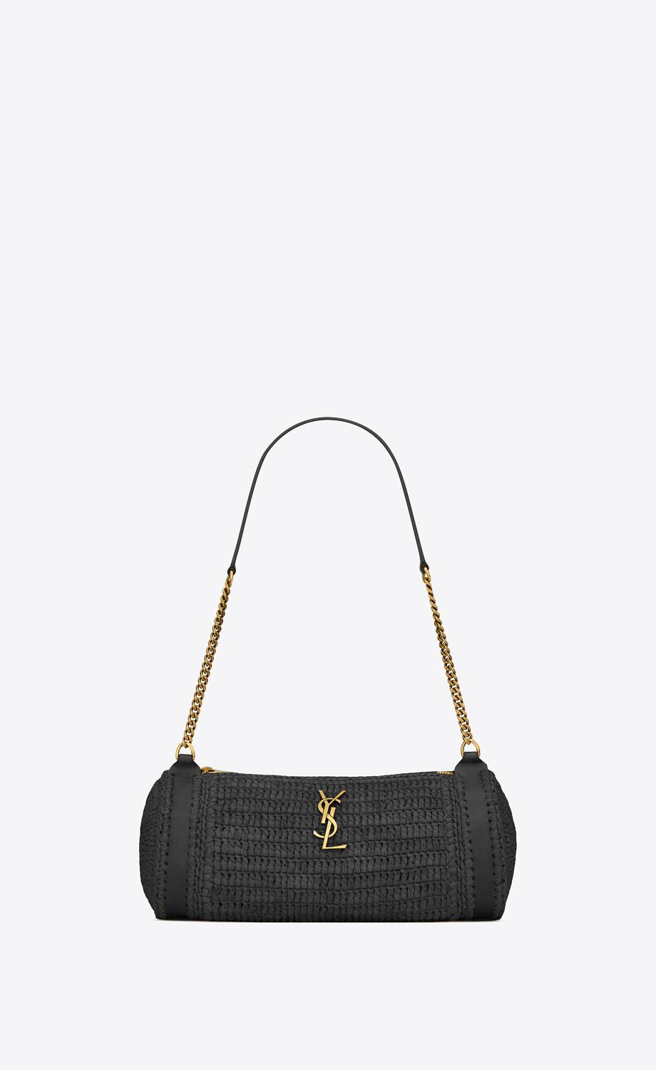 Saint Laurent Women Small Cassandre Raffia Shoulder Bag