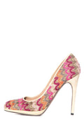 Missoni Pink & Multi Color Knit & Suede Pump SZ 39 Sale
