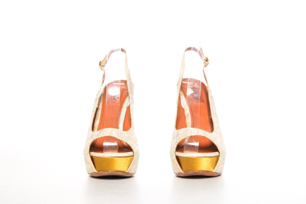 Missoni Yellow & Pink Knit Platform Slingbacks SZ 39.5 Sale